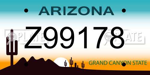 Z99178 Arizona License Plate
