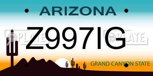 Z997IG Arizona License Plate