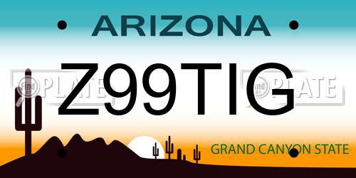 Z99TIG Arizona License Plate