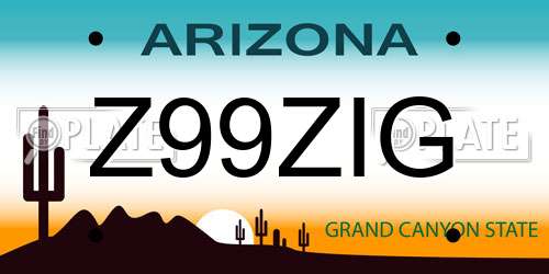 Z99ZIG Arizona License Plate