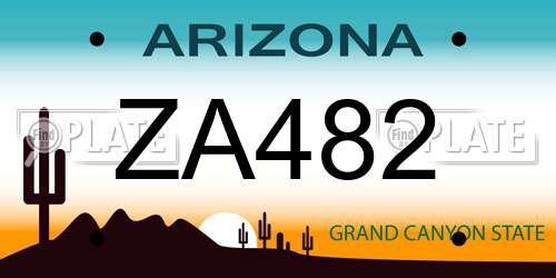 ZA482 Arizona License Plate