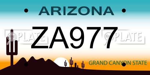 ZA977 Arizona License Plate
