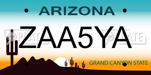 ZAA5YA Arizona License Plate