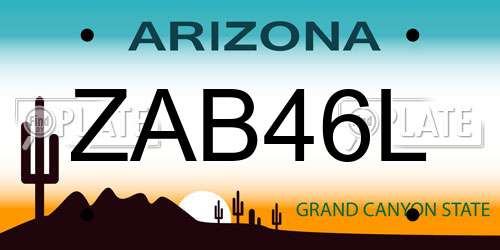 ZAB46L Arizona License Plate