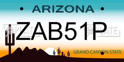 ZAB51P Arizona License Plate