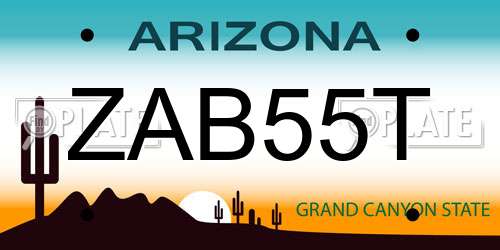 ZAB55T Arizona License Plate