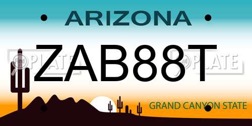 ZAB88T Arizona License Plate