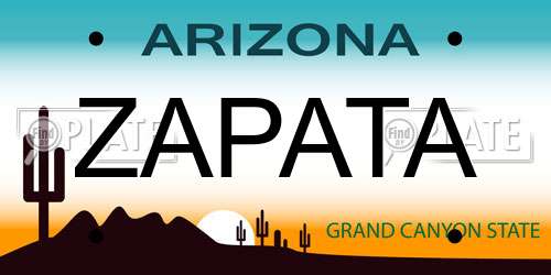 ZAPATA Arizona License Plate