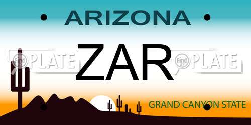 ZAR Arizona License Plate