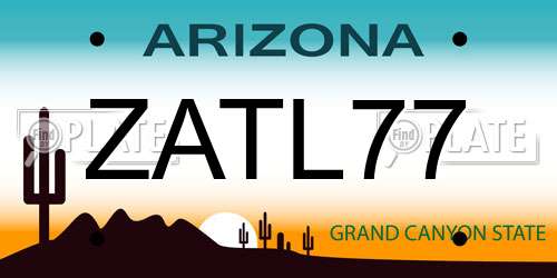 ZATL77 Arizona License Plate