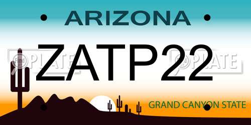 ZATP22 Arizona License Plate