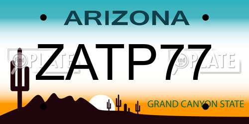 ZATP77 Arizona License Plate
