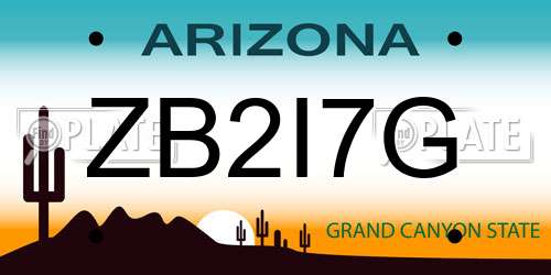 ZB2I7G Arizona License Plate