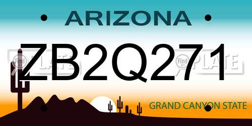 ZB2Q271 Arizona License Plate