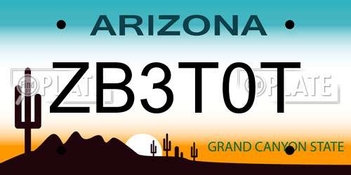 ZB3T0T Arizona License Plate