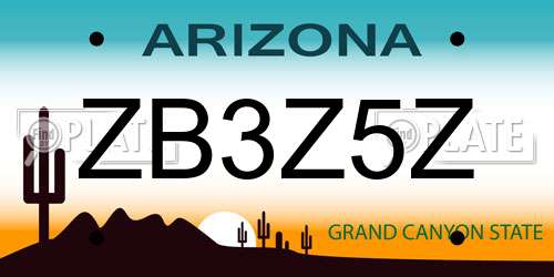 ZB3Z5Z Arizona License Plate