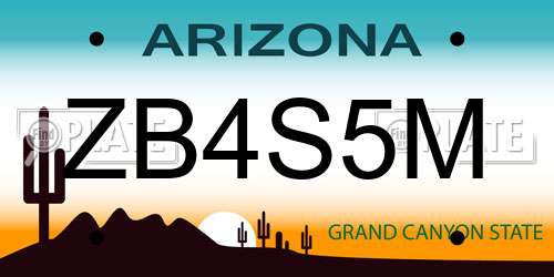ZB4S5M Arizona License Plate