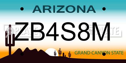 ZB4S8M Arizona License Plate