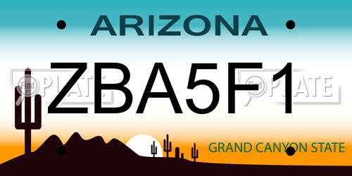 ZBA5F1 Arizona License Plate