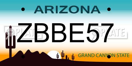 ZBBE57 Arizona License Plate