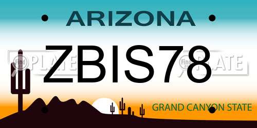 ZBIS78 Arizona License Plate
