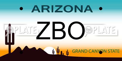 ZBO Arizona License Plate