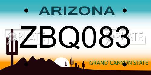 ZBQ083 Arizona License Plate