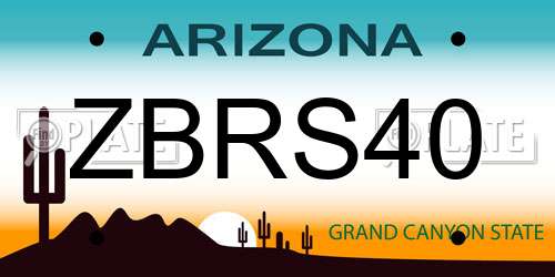 ZBRS40 Arizona License Plate
