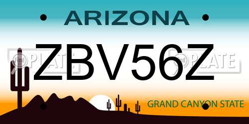 ZBV56Z Arizona License Plate