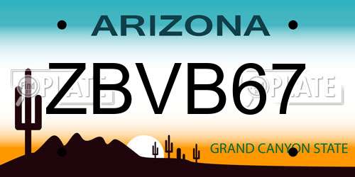 ZBVB67 Arizona License Plate
