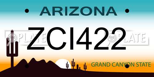 ZCI422 Arizona License Plate