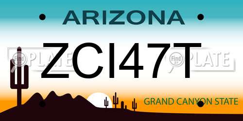 ZCI47T Arizona License Plate
