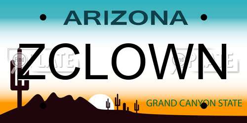 ZCLOWN Arizona License Plate
