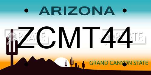 ZCMT44 Arizona License Plate