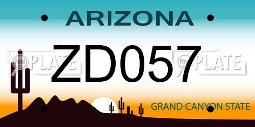 ZD057 Arizona License Plate