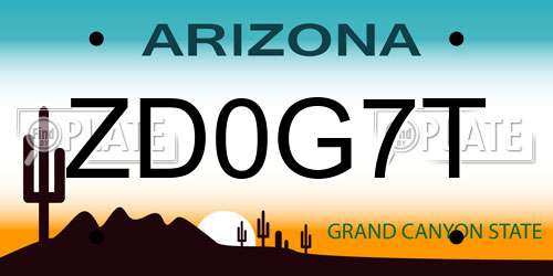 ZD0G7T Arizona License Plate