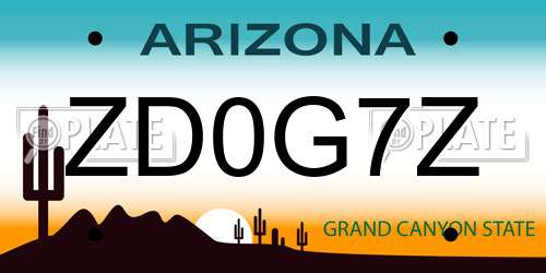 ZD0G7Z Arizona License Plate