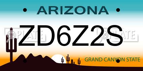 ZD6Z2S Arizona License Plate