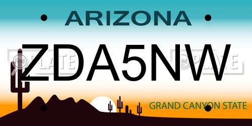 ZDA5NW Arizona License Plate