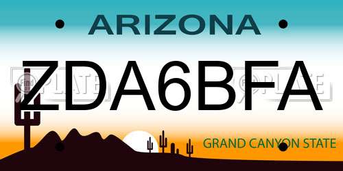 ZDA6BFA Arizona License Plate
