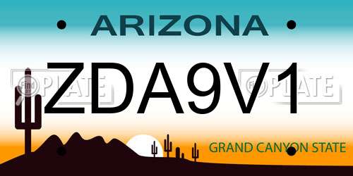 ZDA9V1 Arizona License Plate