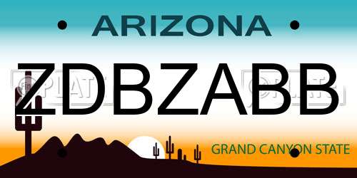 ZDBZABB Arizona License Plate