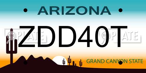 ZDD40T Arizona License Plate