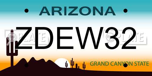 ZDEW32 Arizona License Plate