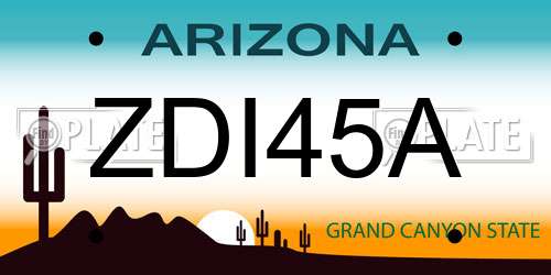 ZDI45A Arizona License Plate