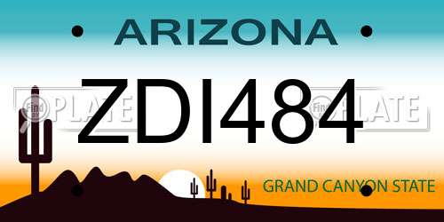 ZDI484 Arizona License Plate