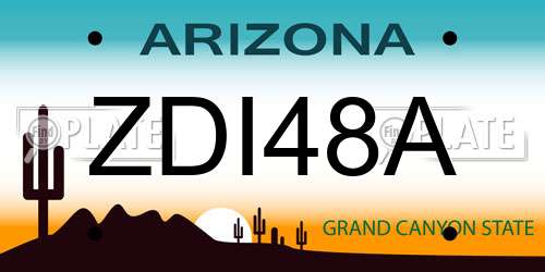 ZDI48A Arizona License Plate