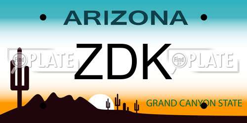 ZDK Arizona License Plate