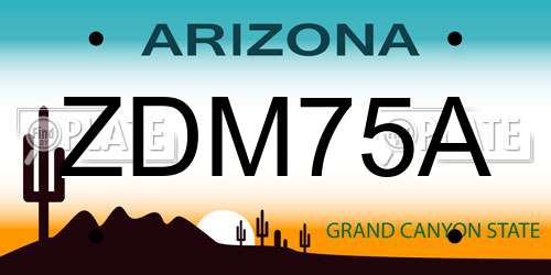 ZDM75A Arizona License Plate