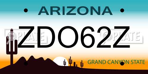 ZDO62Z Arizona License Plate